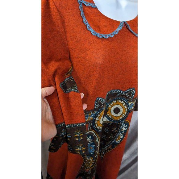 Just Funky Rustic Cottagecore Owl Dress - Picture 9 of 12